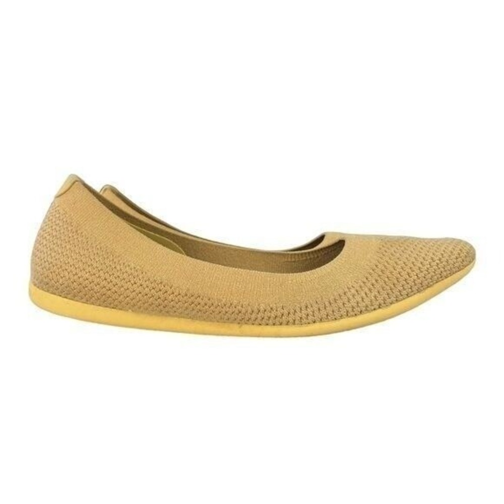 Allbirds‎ Tree Breezers Womens Yellow Knit Ballet Flats Sustainable Shoes Size 7